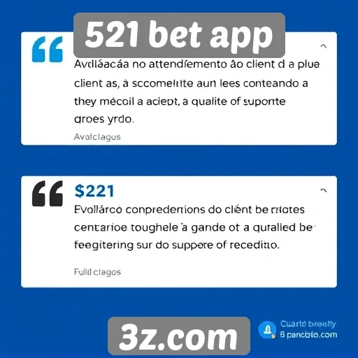 Avaliações de usuários destacam atendimento ao cliente da 521 bet app